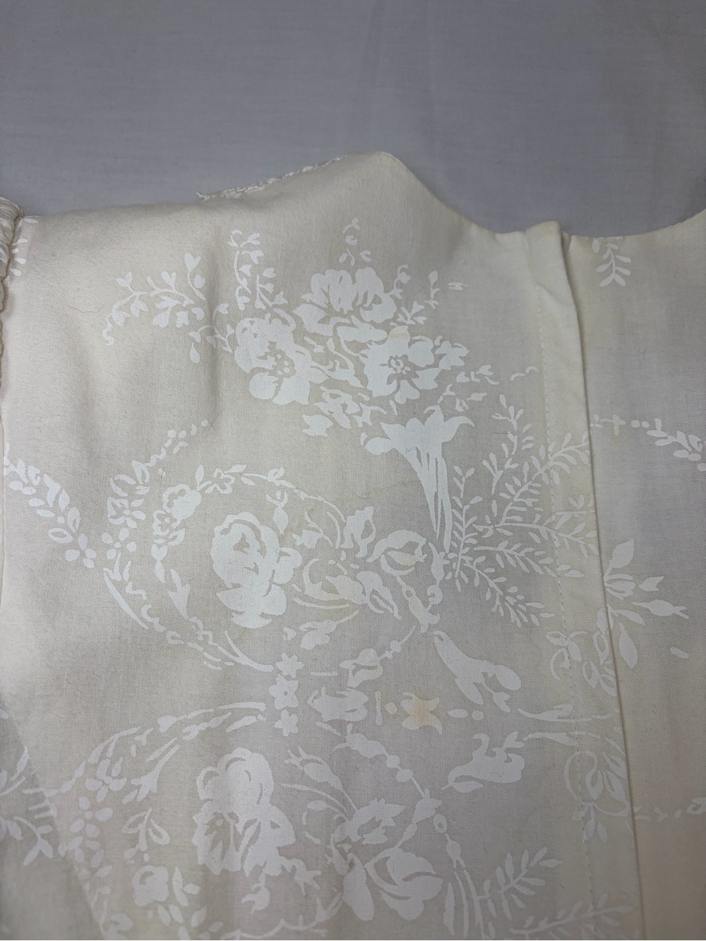 Vintage Scott McClintock Ivory Floral Lace Puff Sleeve Drop Waist Dress S Praire - Picture 16 of 16